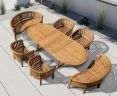 Wimbledon Teak Garden Dining Set – Wide Table