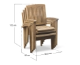 Brompton Teak Extending Garden Dining Set with 6 Stacking Chairs