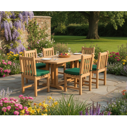 Cadogan 6 Seater Teak Table 1.5m & Windsor Side Chairs