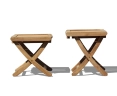Bali Teak Folding Footstool / Side Table