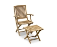 Rimini Folding Teak Armchair and Bali Folding Footstool