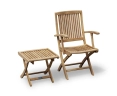 Rimini Folding Teak Armchair and Bali Folding Footstool