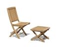 Rimini Teak Folding Dining Chair and Bali Folding Garden Footstool