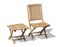 Rimini Teak Folding Dining Chair and Bali Folding Garden Footstool