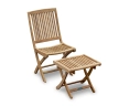Rimini Teak Folding Dining Chair and Bali Folding Garden Footstool