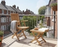 Rimini Folding Teak Armchair and Bali Folding Footstool