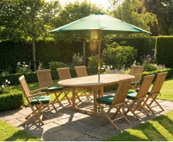 Brompton 1.1 x 1.8 - 2.4m Table & 8 Ashdown Folding Chairs