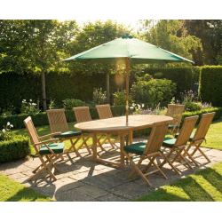Brompton 1.1 x 1.8 - 2.4m Table & 8 Ashdown Folding Chairs