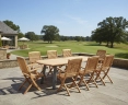 Disk 8-Seater Oval Table with Bali Folding Chairs Dining Set - 2.2m