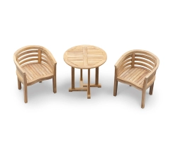 Canfield 80cm Round Teak Table and Kensington Banana Chairs