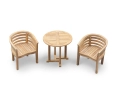 Canfield 80cm Round Teak Table and Kensington Banana Chairs