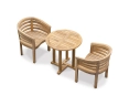Canfield 80cm Round Teak Table and Kensington Banana Chairs