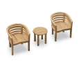 Occasional Round Teak Table and Kensington Banana Chairs Set