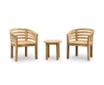 Occasional Round Teak Table and Kensington Banana Chairs Set