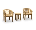 Occasional Round Teak Table and Kensington Banana Chairs Set