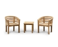 Teak 50cm Square Table and Kensington Banana Chairs Set