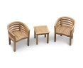 Teak 50cm Square Table and Kensington Banana Chairs Set