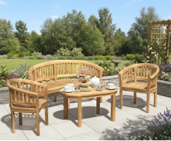 Contemporary Bench, Coffee Table & Armchairs, Banana Furniture Set