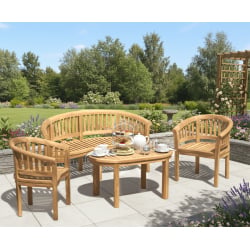 Contemporary Bench, Coffee Table & Armchairs, Banana Furniture Set
