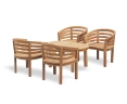 Wimbledon Oval Coffee Table and Kensington Teak Banana Chairs Set
