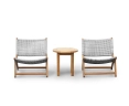 Round Teak Occasional Table and Amalfi Lounge Chairs Set