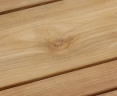 Close up of Marina Teak 220cm Garden Table with Stainless Steel Legs