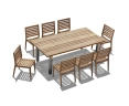 Marina 2.2m Table and 8 Vero Stacking Chairs Set