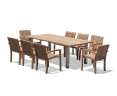 Marina 2.2m Garden Table and 8 Monaco Stacking Chairs