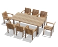 Marina 2.2m Garden Table and 8 Monaco Stacking Chairs