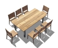 Marina 2.2m Rectangular Table and 8 Sora Woven Chairs