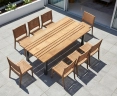 Marina 2.2m Rectangular Table and 8 Sora Woven Chairs