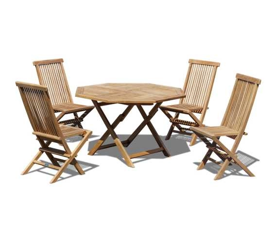 Suffolk Folding Octagonal Table 1.2m with 4 Ashdown Dining Chairs