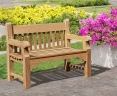 Banchory Solid Wood Teak Park Bench - 1.2m