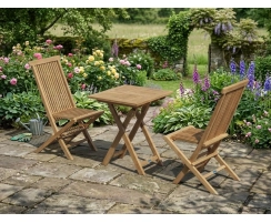 Teak Suffolk 0.6m Table and Ashdown Chair Set