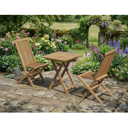 Teak Suffolk 0.6m Table and Ashdown Chair Set