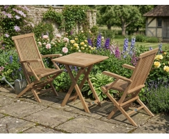 Teak 2 Seater Suffolk Table and Armchairs Set