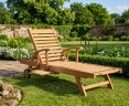 Luxury Teak Sun Lounger with arms