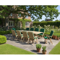 Dorchester Extending 2 - 3m Table & 10 Cheltenham Recliner Chairs