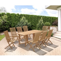 Shelley 8 Seater Gateleg Garden Table and Chairs Set