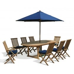 Brompton 1.1 x 1.8 - 2.4m Table & 8 Ashdown Folding Chairs
