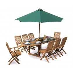 Brompton Extending 1.2 x 1.8 - 2.4m Table & 8 Bali Folding Chairs Set