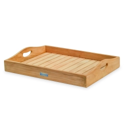 Teak Serving Tray, straight slats