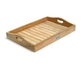 Teak Serving Tray, straight slats