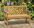 Princeton Chippendale Decorative Garden Bench – 1.2m