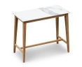 Teak and Quadra Sintered Stone Bar Table