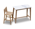 Teak and Quadra Sintered Stone Bar Table