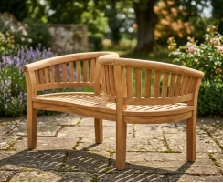 Garden Loveseat, Teak Kissing Bench
