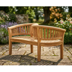 Garden Loveseat, Teak Kissing Bench
