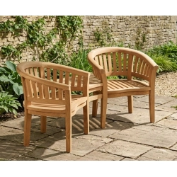 Contemporary Jack and Jill Bench, Teak Companion Seat