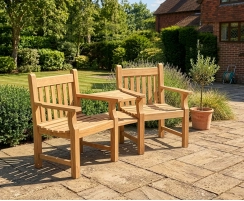 Taverners Teak Companion Seat, Tête-à-Tête Seat